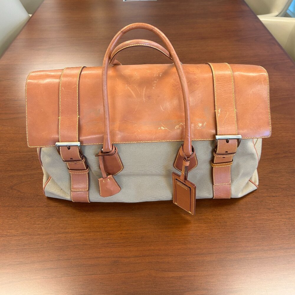 Prada Italian Leather & Canvas Journey Bag - Sacca Da Viaggio